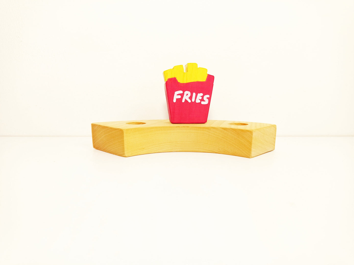 French fries celebration ring ornament, waldorf inspired birthday ornaments, seasonal table decoration, waldorf wooden food decor, jaar ring