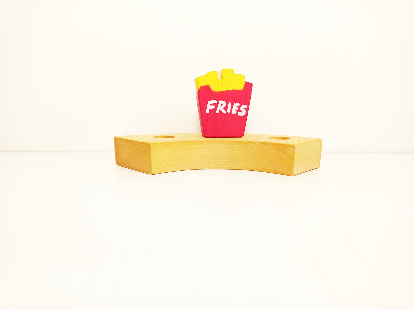French fries celebration ring ornament, waldorf inspired birthday ornaments, seasonal table decoration, waldorf wooden food decor, jaar ring