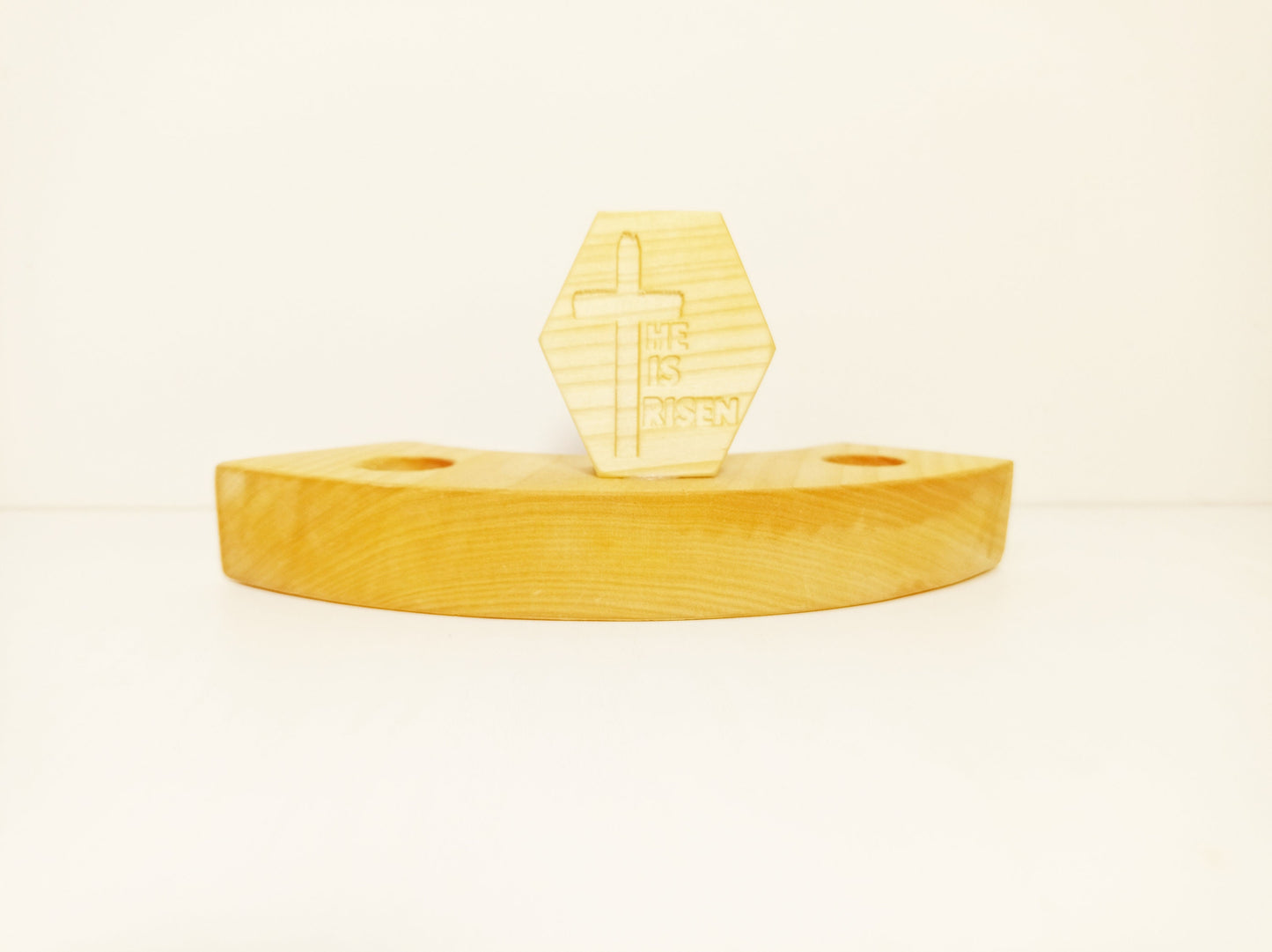 He is risen waldorf inspired celebration ring ornament, waldorf wooden lent ornament, waldorf easter seasonal table, he is risen ornament