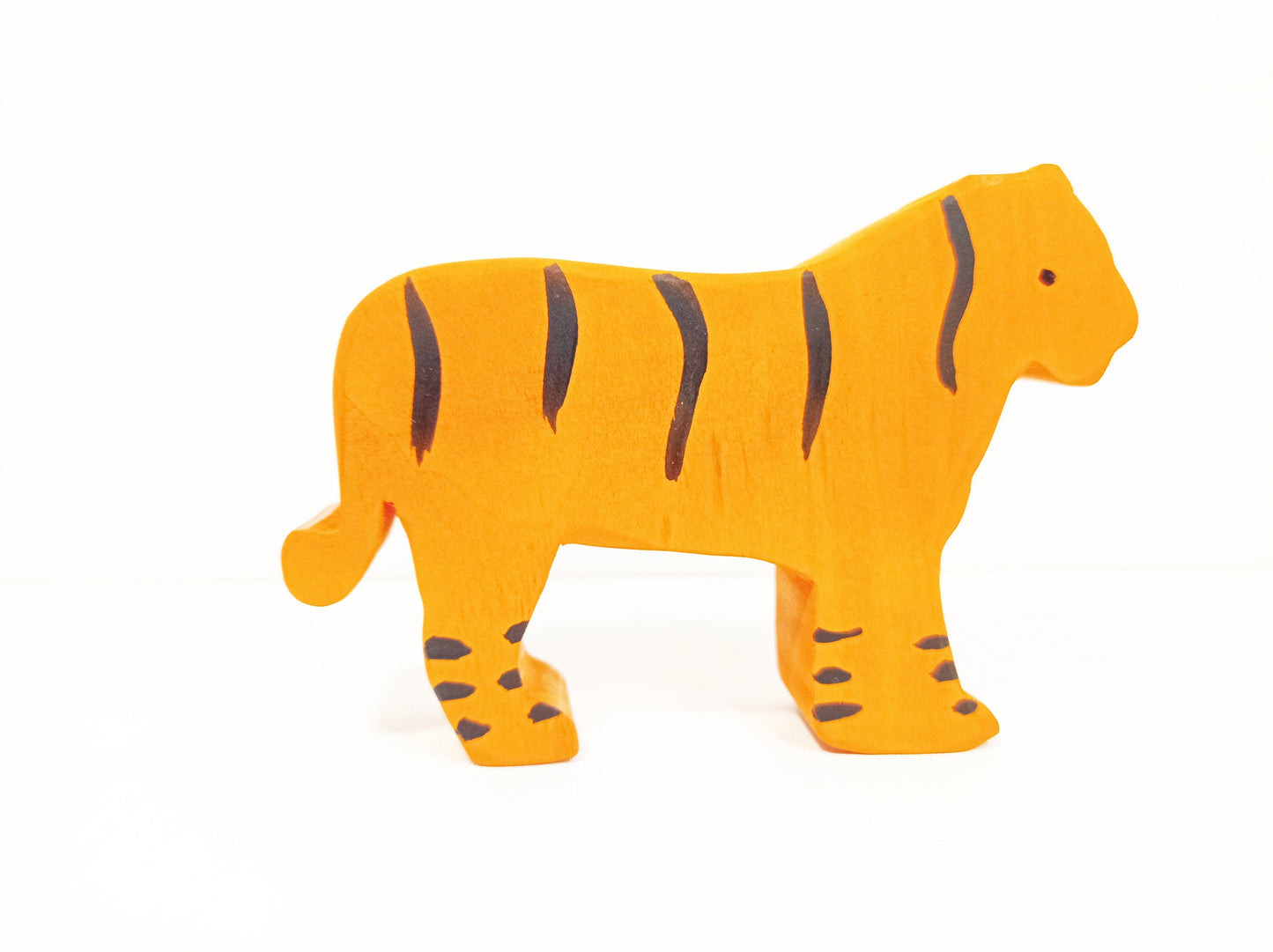 Tiger waldorf inspired wooden toy, safari animals wooden toy animal, birthday gift for kids and toddlers, imaginative play, sustainable toy