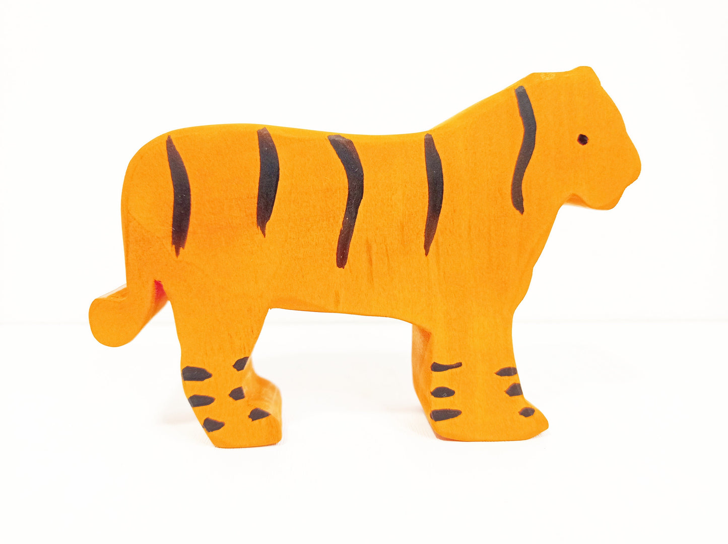 Tiger waldorf inspired wooden toy, safari animals wooden toy animal, birthday gift for kids and toddlers, imaginative play, sustainable toy