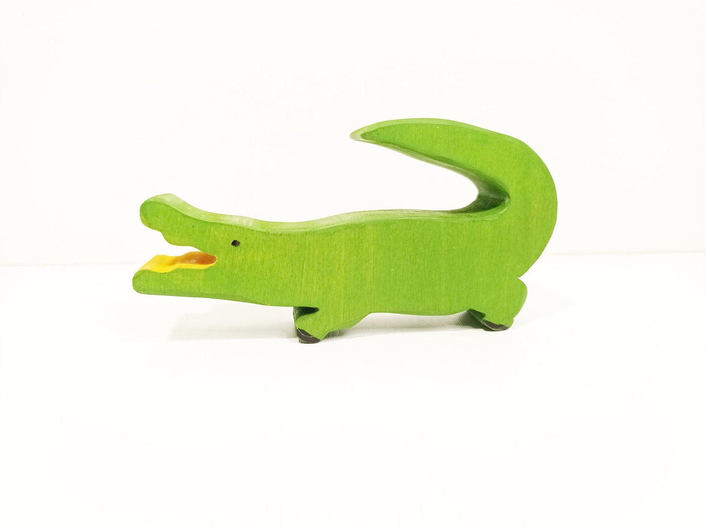 Crocodile wooden waldorf inspired toy animal, wooden aligator toy, christmas birthday gift for kids and toddlers, imaginative play toy