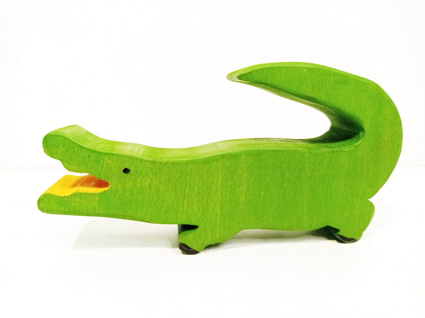 Crocodile wooden waldorf inspired toy animal, wooden aligator toy, christmas birthday gift for kids and toddlers, imaginative play toy