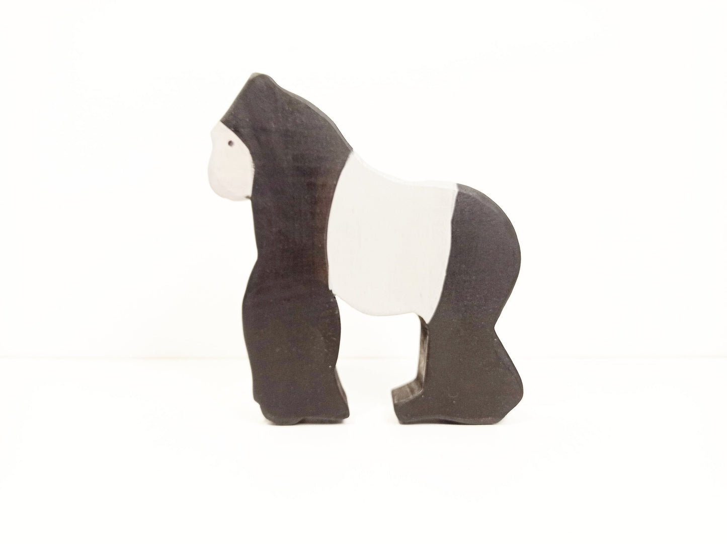 Gorilla wooden toy, waldorf wooden safari animals toy, christmas birthday gift for kids and toddlers, imaginative play handmade wooden toys