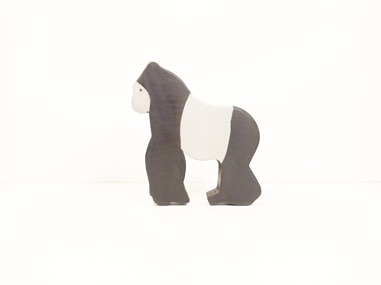 Gorilla wooden toy, waldorf wooden safari animals toy, christmas birthday gift for kids and toddlers, imaginative play handmade wooden toys