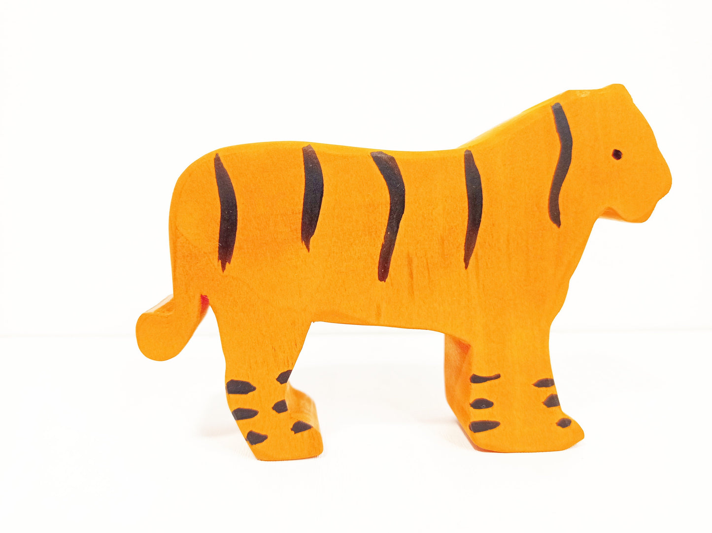 Tiger waldorf inspired wooden toy, safari animals wooden toy animal, birthday gift for kids and toddlers, imaginative play, sustainable toy