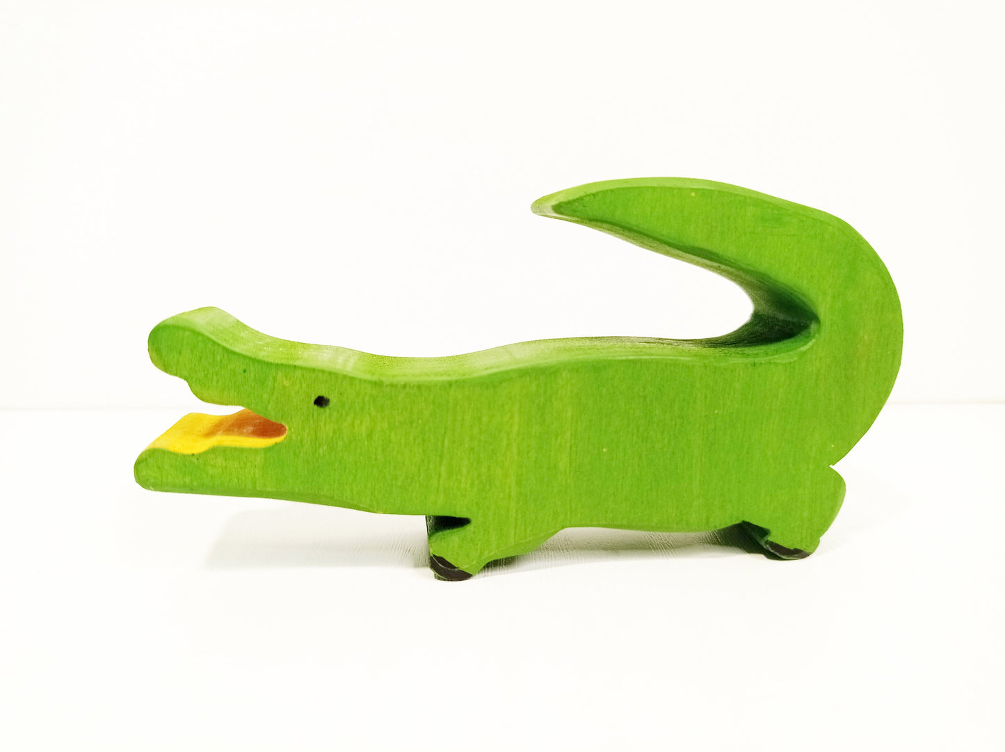Crocodile wooden waldorf inspired toy animal, wooden aligator toy, christmas birthday gift for kids and toddlers, imaginative play toy