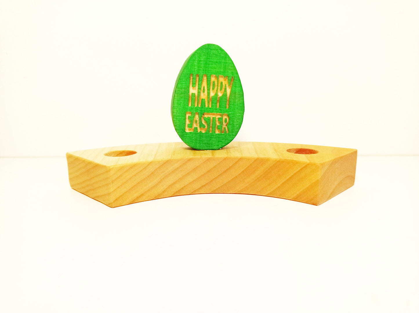 Happy Easter green egg celebration ring ornament, birthday ring decoration, waldorf seasonal table decoration, waldorf wooden ornaments