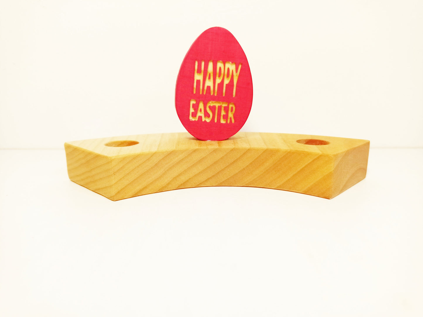 Happy Easter red egg celebration ring ornament, birthday ring decoration, waldorf seasonal table decoration, waldorf wooden ornaments