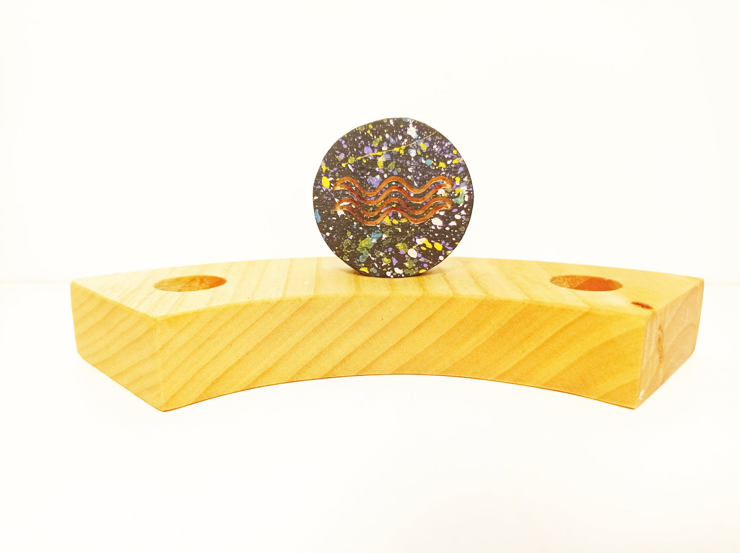 Astrological sign aquarius celebration ring ornament, waldorf birthday ring ornament zodiac, horoscope sign waldorf birthday ring decoration