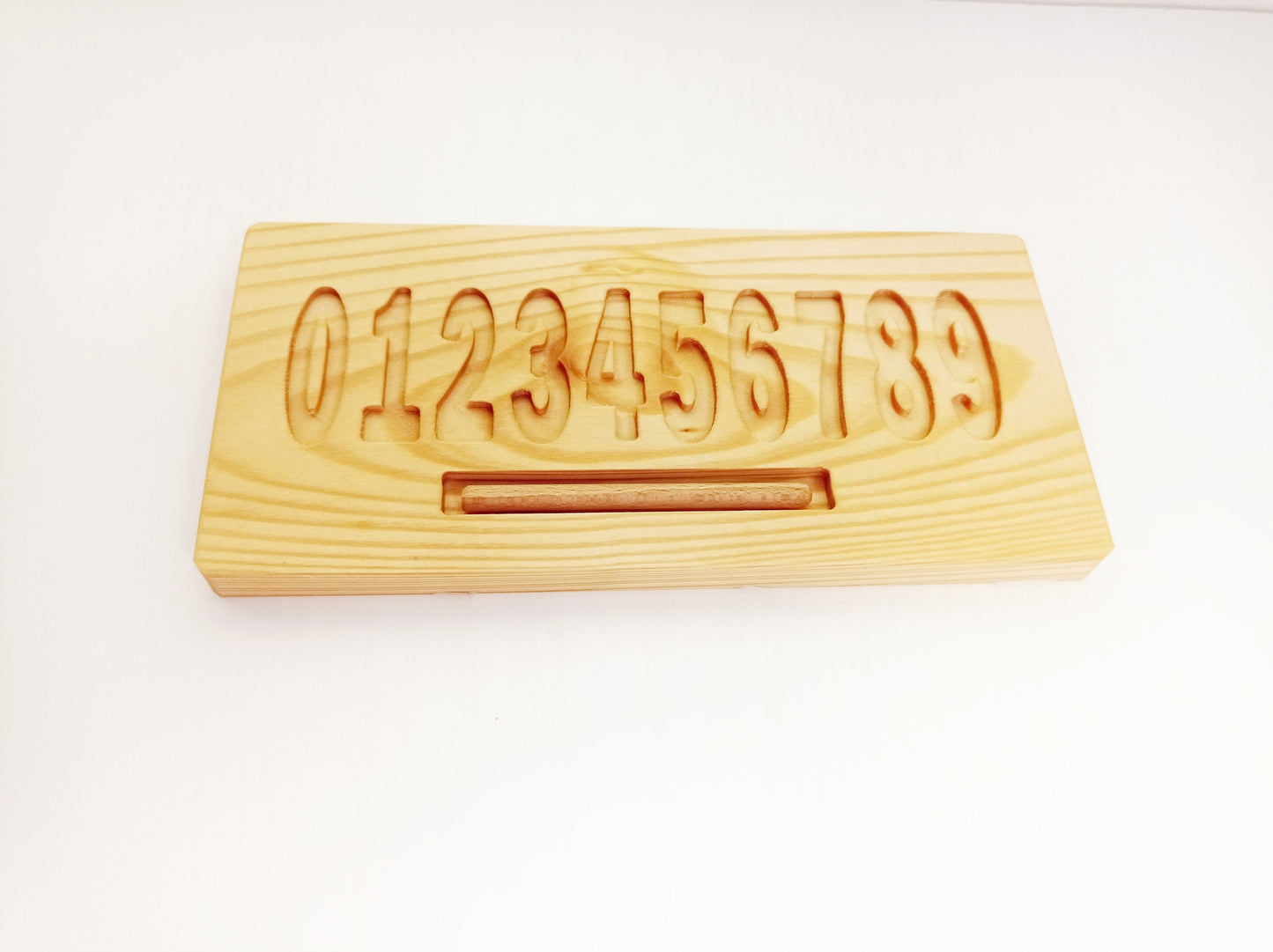 Wooden prewriting numbers tracing board, wooden educational montessori material, waldorf inspired, montessori, homeschool material to