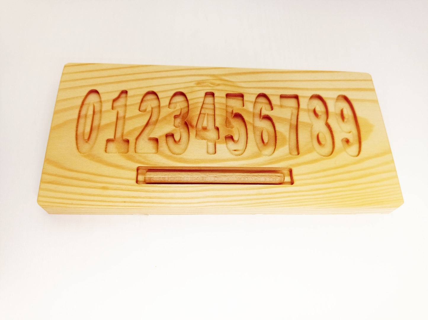 Wooden prewriting numbers tracing board, wooden educational montessori material, waldorf inspired, montessori, homeschool material to