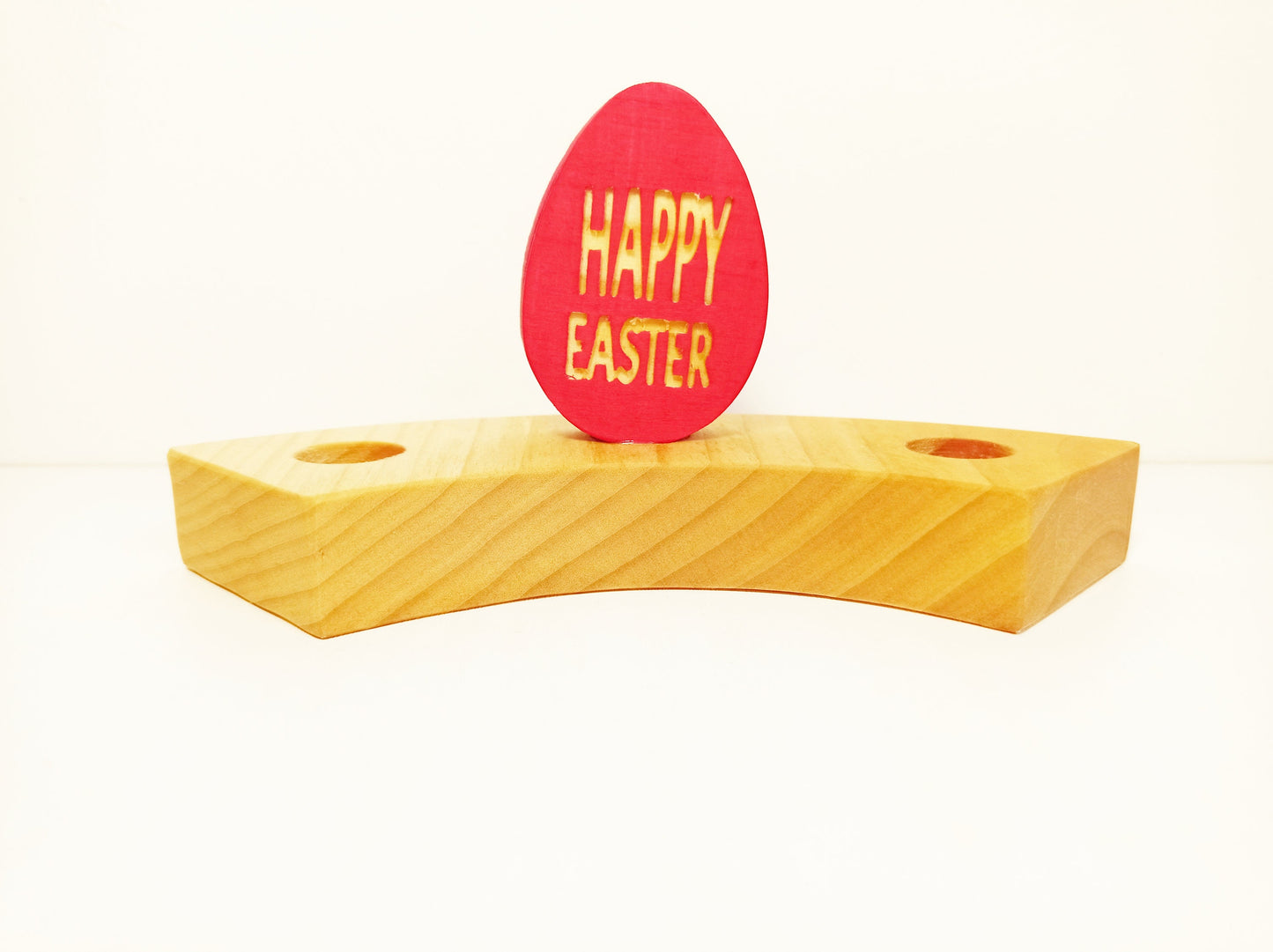 Happy Easter red egg celebration ring ornament, birthday ring decoration, waldorf seasonal table decoration, waldorf wooden ornaments