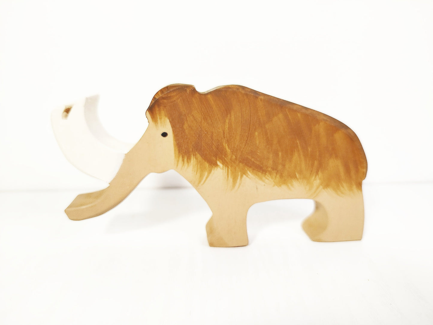 Wooden mammoth toy, waldorf inspired wooden animals mammoth, prehistoric animals wood toy, gift for kids and toddlers, imaginative play toy