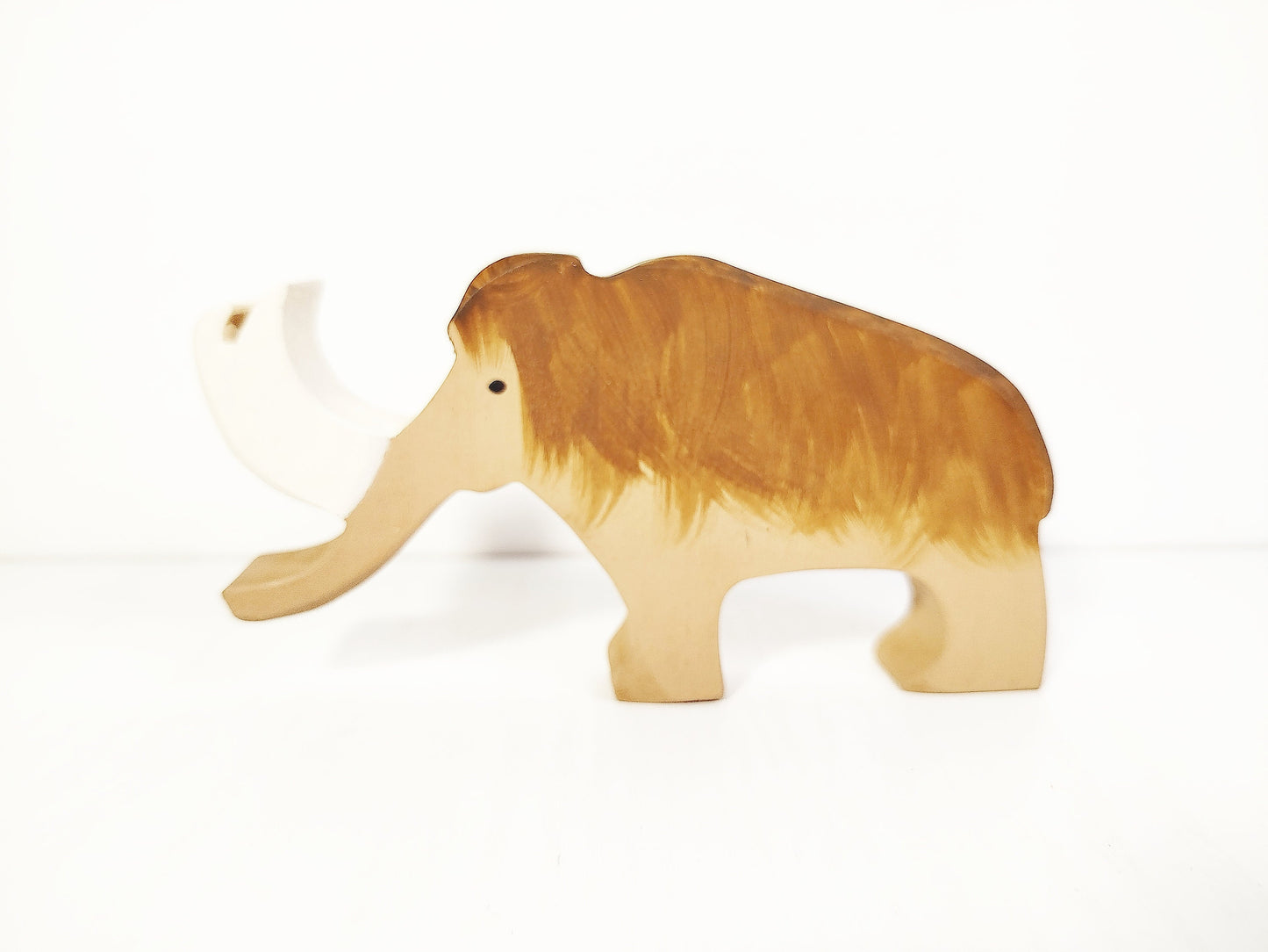 Wooden mammoth toy, waldorf inspired wooden animals mammoth, prehistoric animals wood toy, gift for kids and toddlers, imaginative play toy