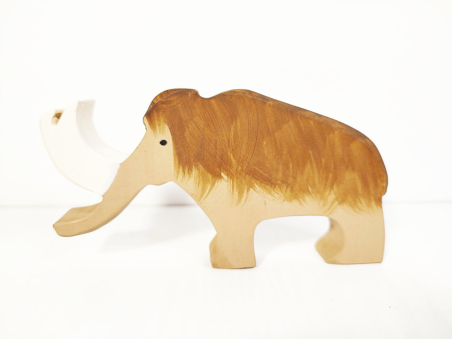 Wooden mammoth toy, waldorf inspired wooden animals mammoth, prehistoric animals wood toy, gift for kids and toddlers, imaginative play toy