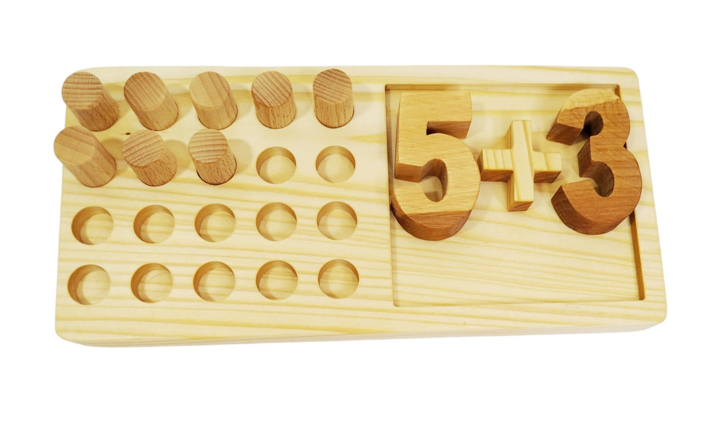 Wooden number board, Montessori counting tracing board, waldorf homeschool educational math number wooden tray, preschool activity