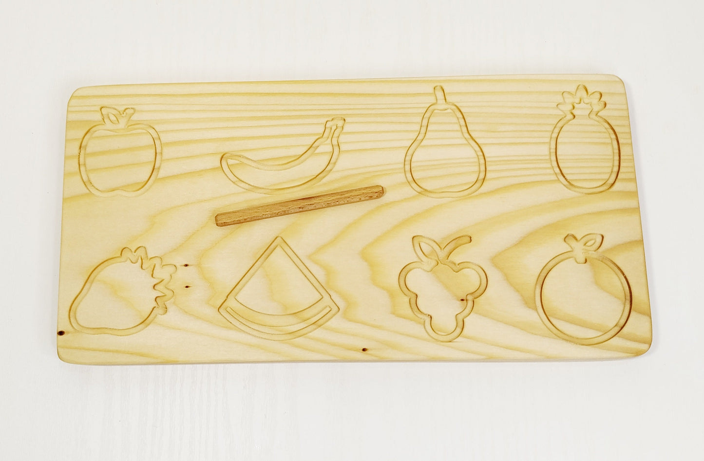 Wooden tracing board fruit shapes, prewriting tracing board, wooden educational montessori material, waldorf inspired, montessori inspired