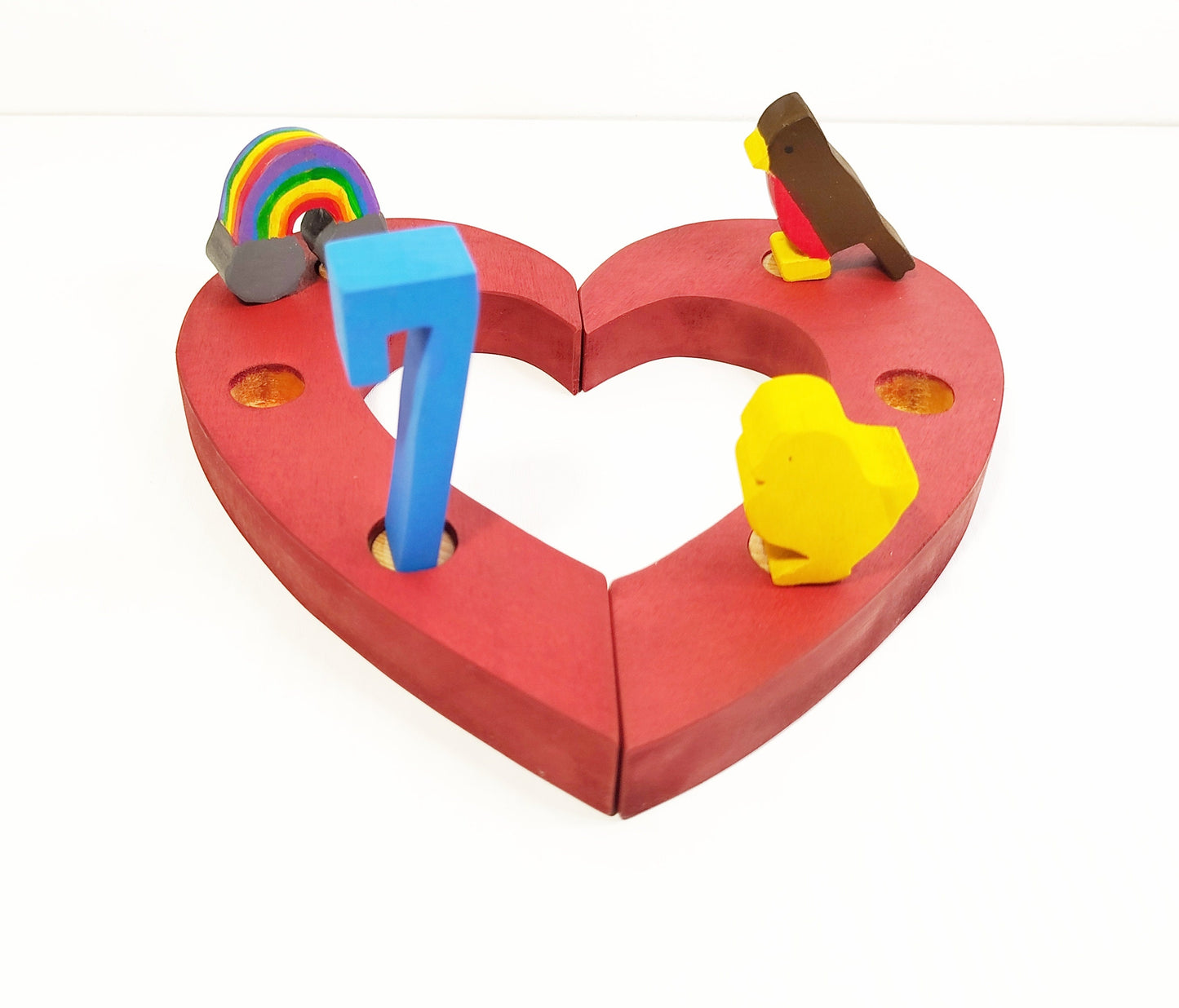 Heart waldorf birthday ring, celebration ring heart, waldorf ring, waldorf spiral, wooden birthday candle holder, seasonal table decor