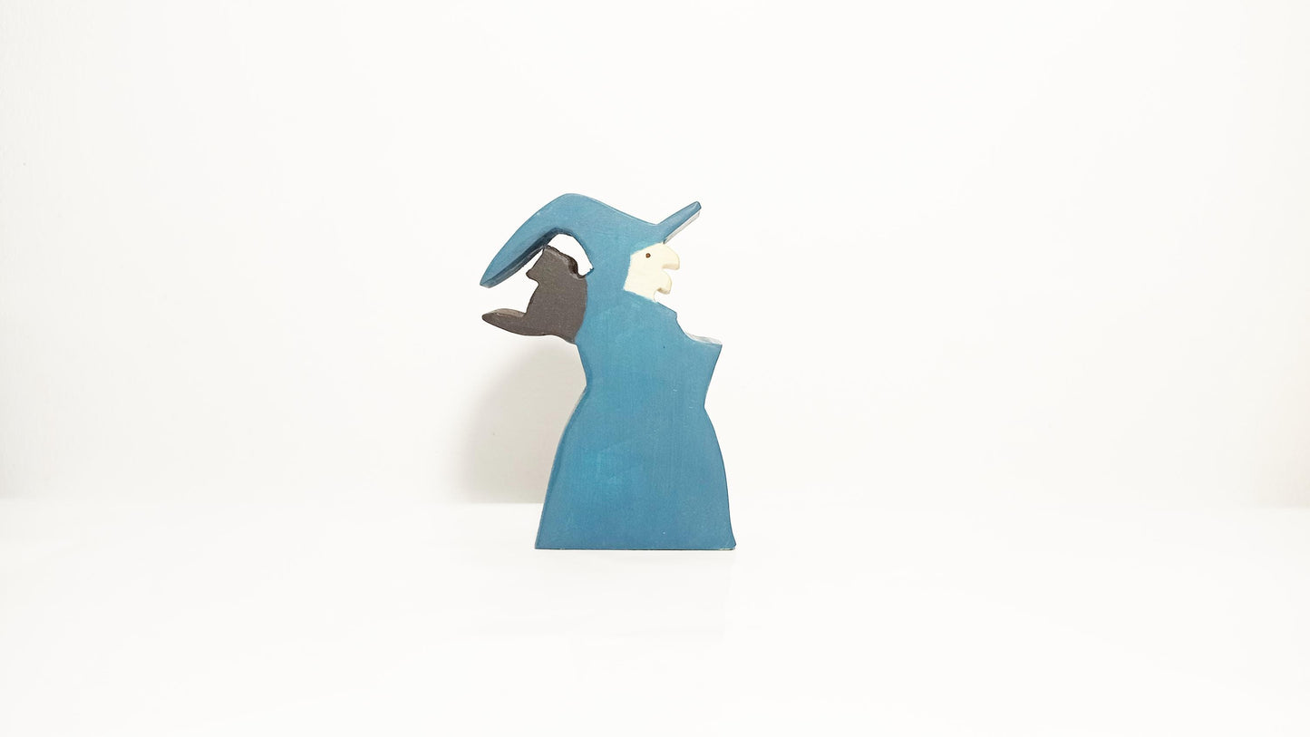 Five witches wooden toy decoration set, halloween wooden decoration, witch wooden toy, halloween witches, waldorf inspred witch, wooden toy