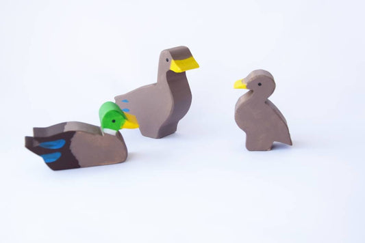 Wooden ducks, ducks family toy,  wooden animals set, waldorf toy, wooden toy, wooden toy set, birthday gift, christmas gift, waldorf animals