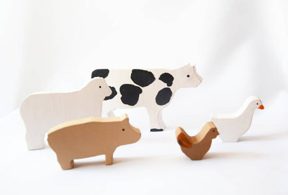 Wooden stacking animals toy set, waldorf wooden stacking animals, balance toy, balancing animals, farm animals toy, christmas gift for kids