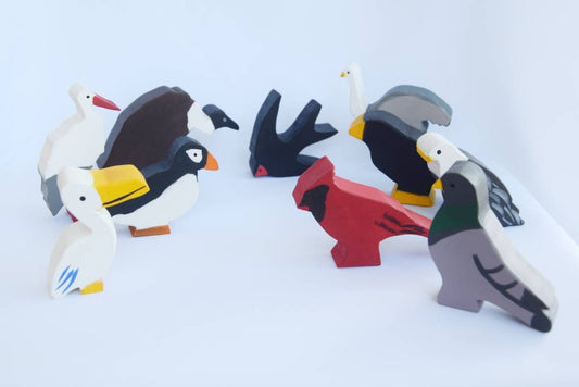 Birds wooden toy set