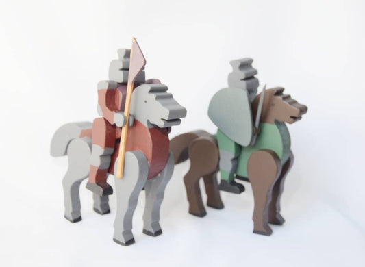 knights, knights toy set, knights on horses, wooden toy set, waldorf set, montessori toy, waldorf wooden toy, christmas gift