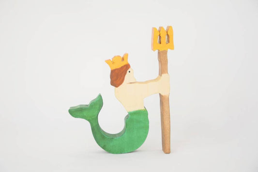 merman wooden toy, Poseidon wooden toy, waldorf people, pretend play, open ended toy set, small world wooden toy, waldorf inspired toy set