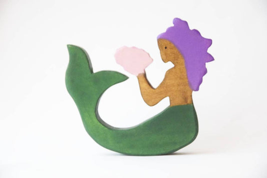 Mermaid wooden toy, mermaid, wooden mermaid, mythology toy, waldorf inspired, inclusive wooden toys, birthday gift for kids, mermaids