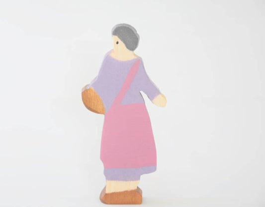 Farm woman, people figurines, wooden people toy, waldorf inspired, montessori, imaginative play, open ended play, wooden people figurine