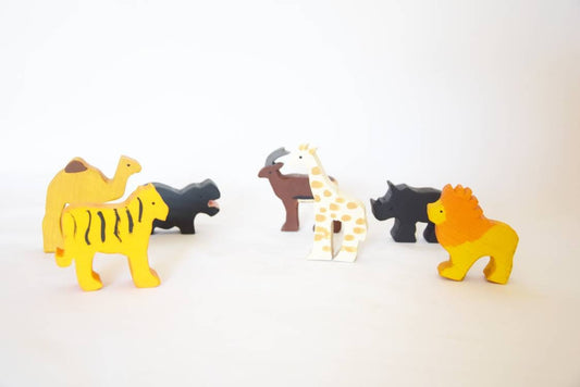 Exotic animals, safari wooden animals, stocking filler, advent calendar filler, stocking filler, waldorf toy, wooden animals, christmas gift