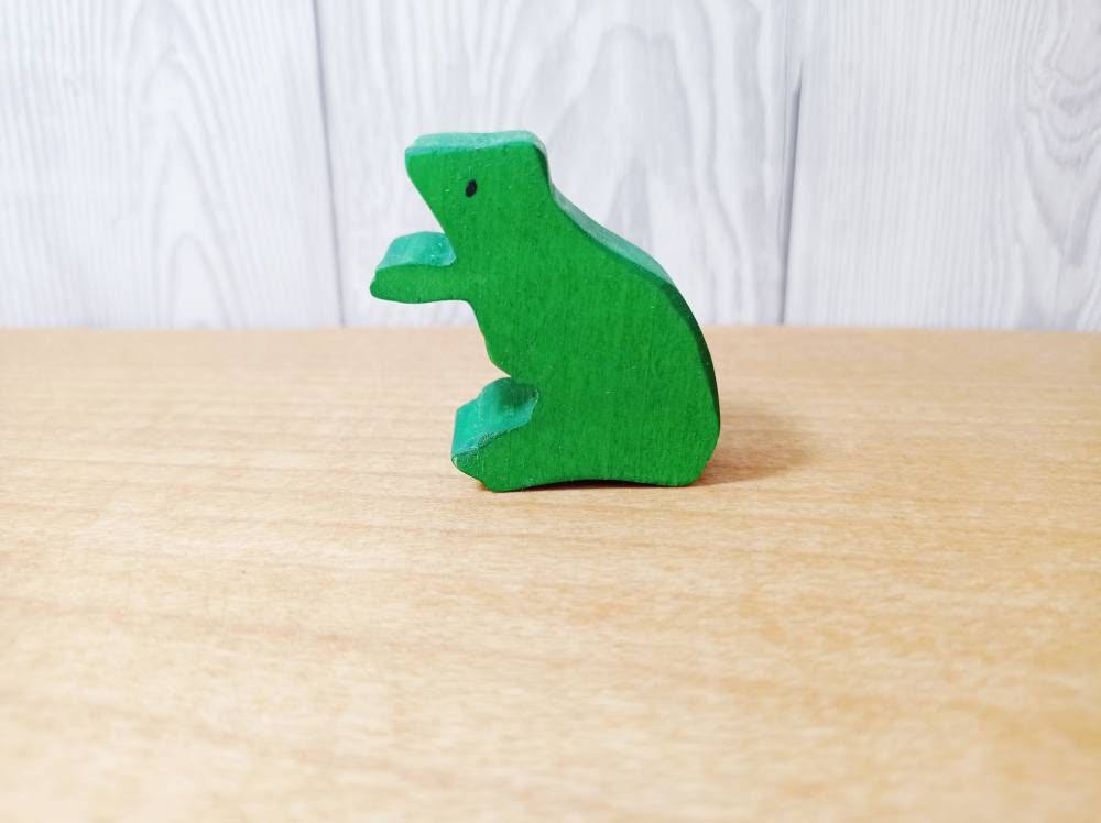 Frog waldorf wooden animal, woodland animals toy, frog wooden toy, gift for kids, open ended play, imaginative play, waldorf inspired gift