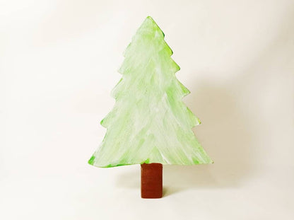 Snow fir tree wooden toy, wooden trees, play scene toy, play scape, waldorf wooden toys, gift for kids and toddlers, open ended play