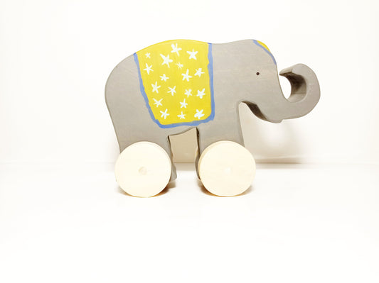 Elephant on wheels wooden push toy, wooden toy for toddlers, baby toy, waldorf inspired, montessori toy, toys for babies, christmas gift