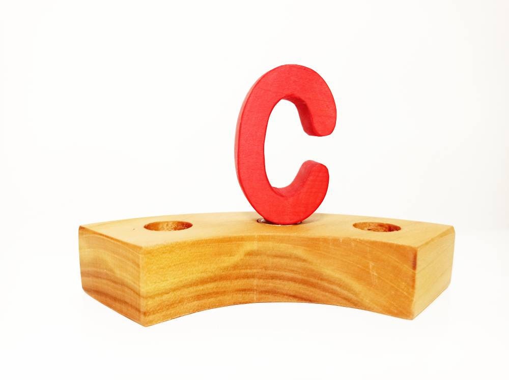 Letter C celebration birthday ring ornament, waldorf wooden ornament, waldorf ornament, celebration ring, waldorf birthday, waldorf inspired