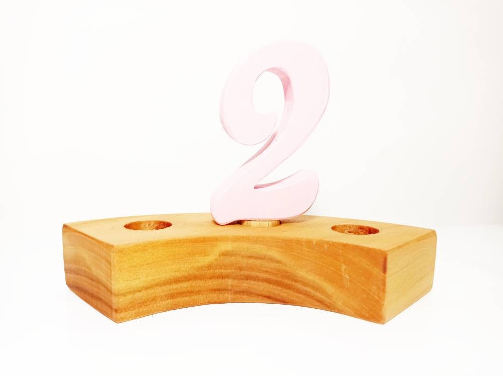 number two birthday celebration ring ornament, waldorf ring ornament, waldorf decoration, birthday ring decoration, wooden celebration ring,