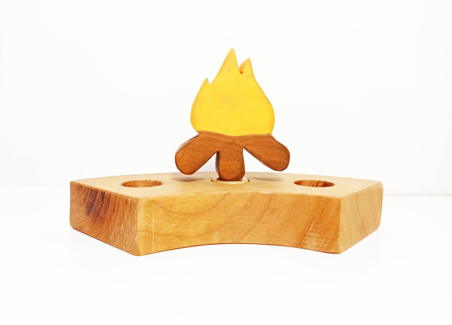 Campfire waldorf birthday ring ornament