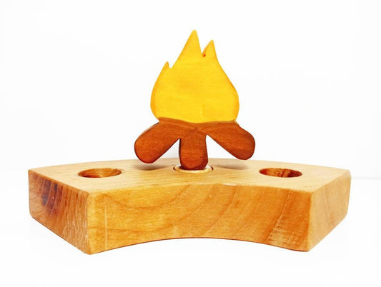 Campfire waldorf birthday ring ornament