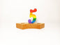 Rainbow number five birthday ring ornament, celebration ring ornament, waldorf wooden birthday ring, rainbow numbers, advent spiral decor