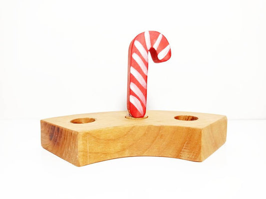 Candy cane waldorf celebration ring ornament