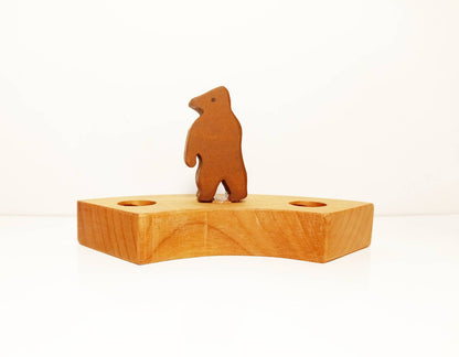 Brown bear waldorf celebration ring ornament