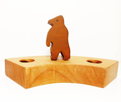 Brown bear waldorf celebration ring ornament