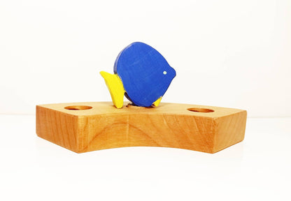 Blue tang fish waldorf celebration ring ornament