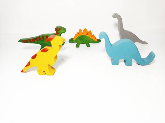 Dinosaur waldorf wooden toy set, dino toy set, prehistoric animals, dino toy, jurassic toys, wooden animals, toddler toy, gift for kids