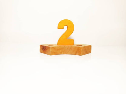 number 2 birthday celebration ring ornament, waldorf ring ornament, waldorf decoration, birthday ring decoration, wooden celebration ring,