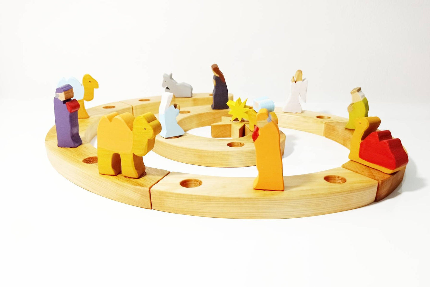 Advent spiral with nativity ornaments