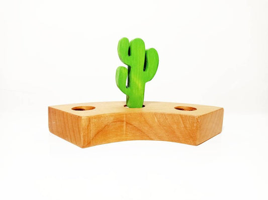 Cactus waldorf birthday celebration ring ornament