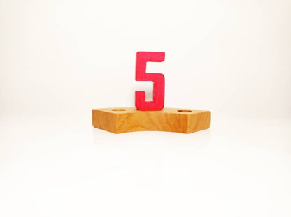 Number five celebration birthday ring ornament, waldorf wooden number 5 birthday decor, waldorf inspired birthday traditions, seasonal table