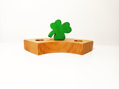 shamrock birthday ring ornament, irish celebration ring ornament, waldorf ring ornament, st Patrick's waldorf, waldorf irish decoration,